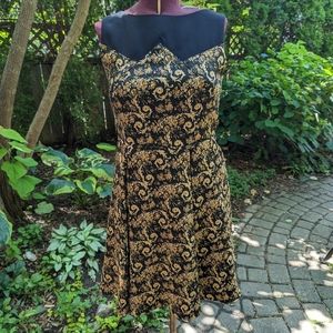Annie 50 gold & black dress